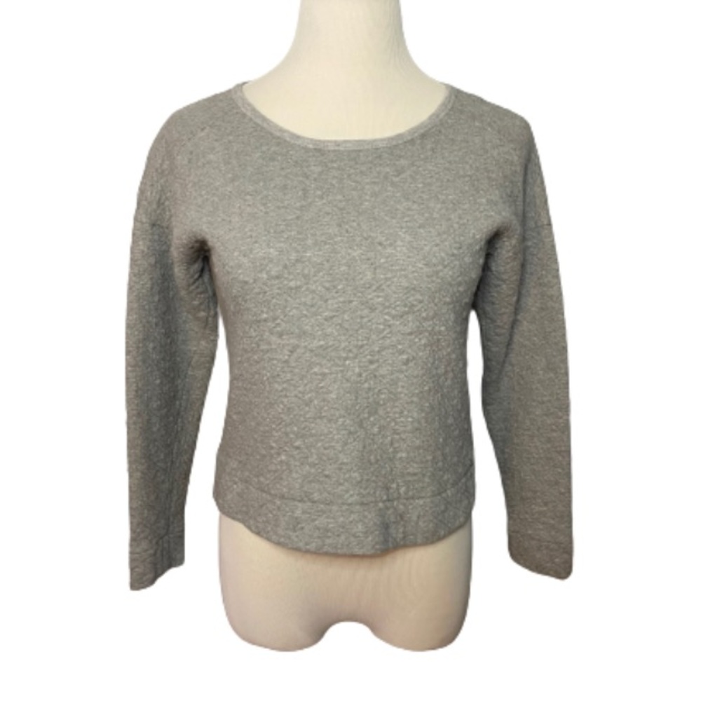 Ann Taylor LOFT Gray Cropped Sweatshirt Size Small